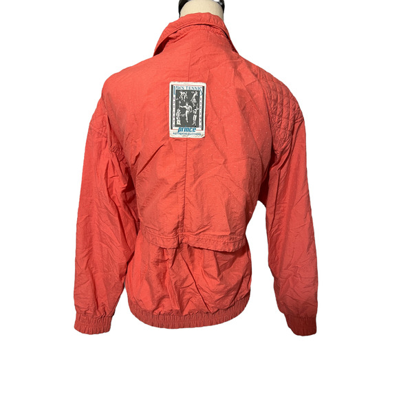 Vintage Prince Tennis Jacket Adult Medium Pink 90's Windbreaker Lined Full Zip - Picture 4 of 5